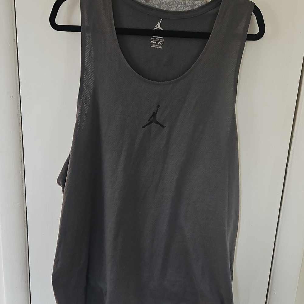 Jordan men's Gray Tank Top with Jumpman Logo